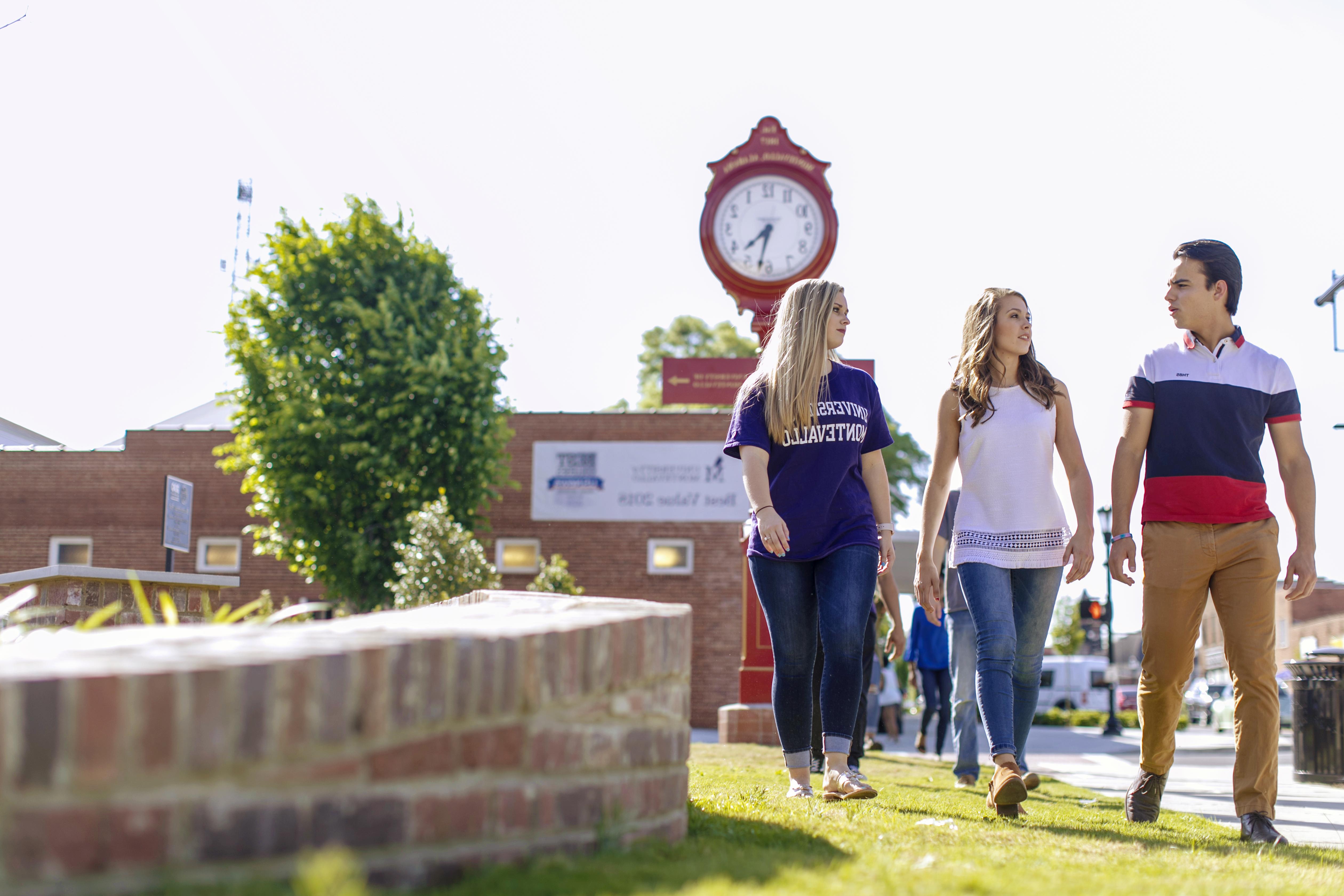 students walking